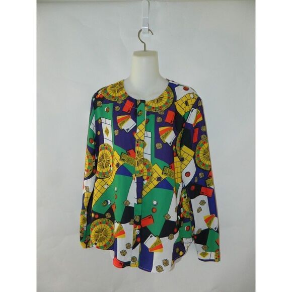 Stylenanda Shirt‎ Casio Gambling Las Vegas Red Green Blouse Size M/L - Picture 7 of 8